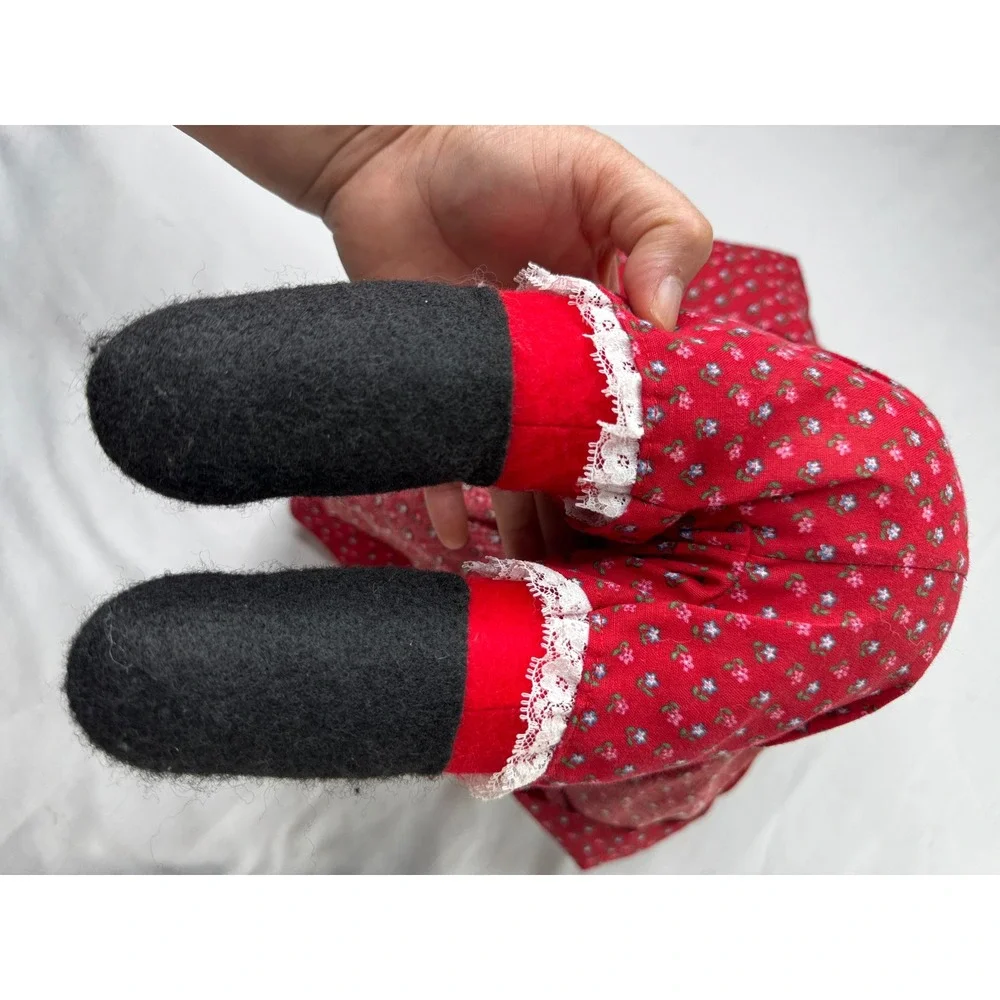 Laura Ingalls Wilder Little Town on the Prairie Rag Doll Red Floral 15 inch VTG